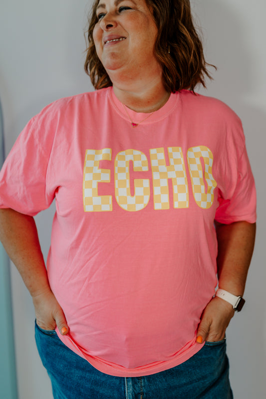 ECHO Tee - Neon Pink